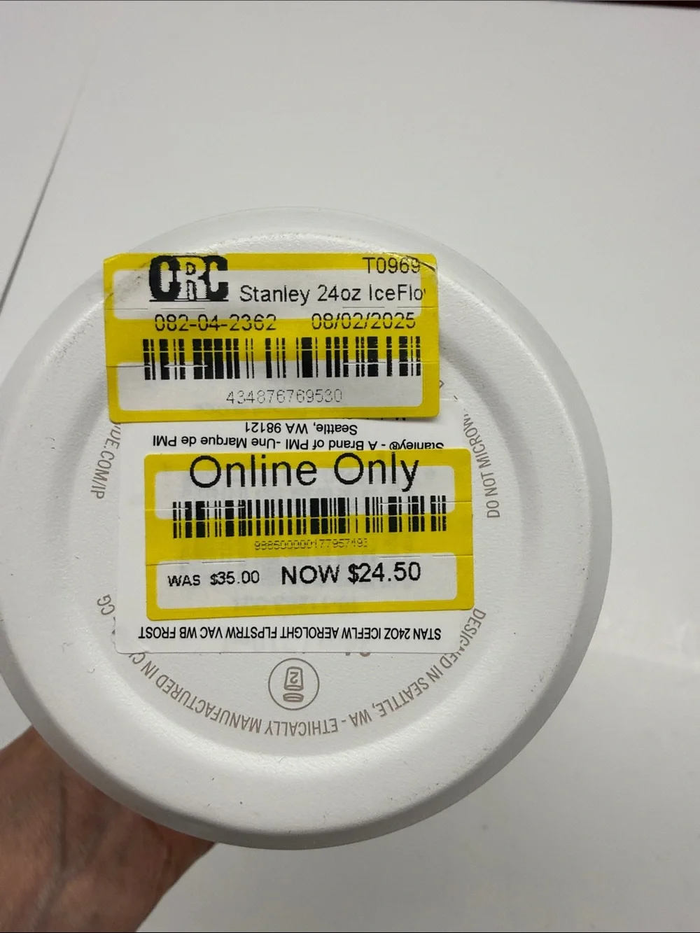 NEW Stanley Ice Flow Water Bottle 24 oz White - Picture 5 of 6